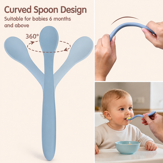 Silicone Spoon Soft Grip Soft Tip BPA FREE for Baby or pets use