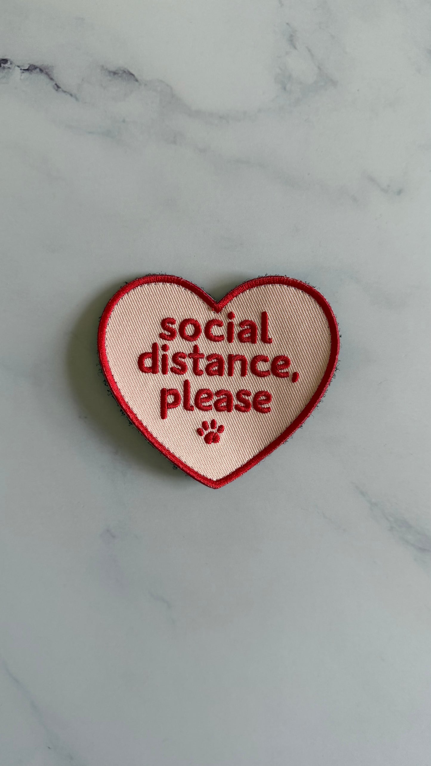 Pawchi Heart Velcro Patch – Do Not Pet / Social Distance Please