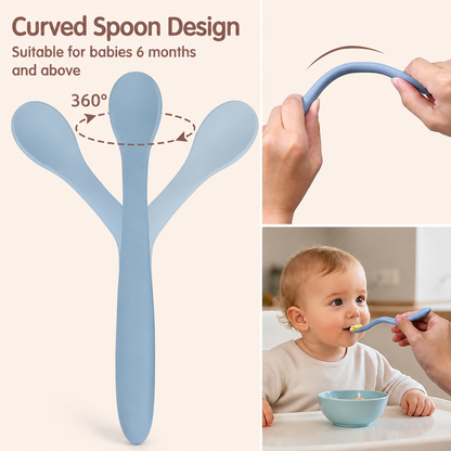 Silicone Spoon Soft Grip Soft Tip BPA FREE for Baby or pets use