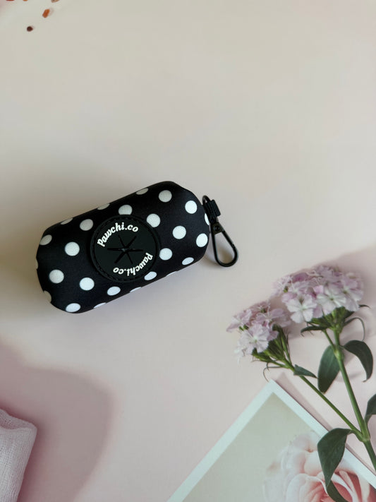Black Polka Poop Bag Holder