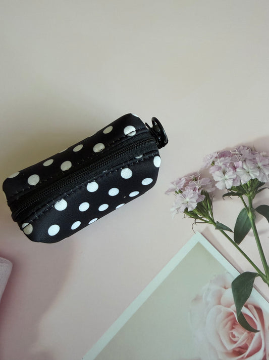 Black Polka Poop Bag Holder