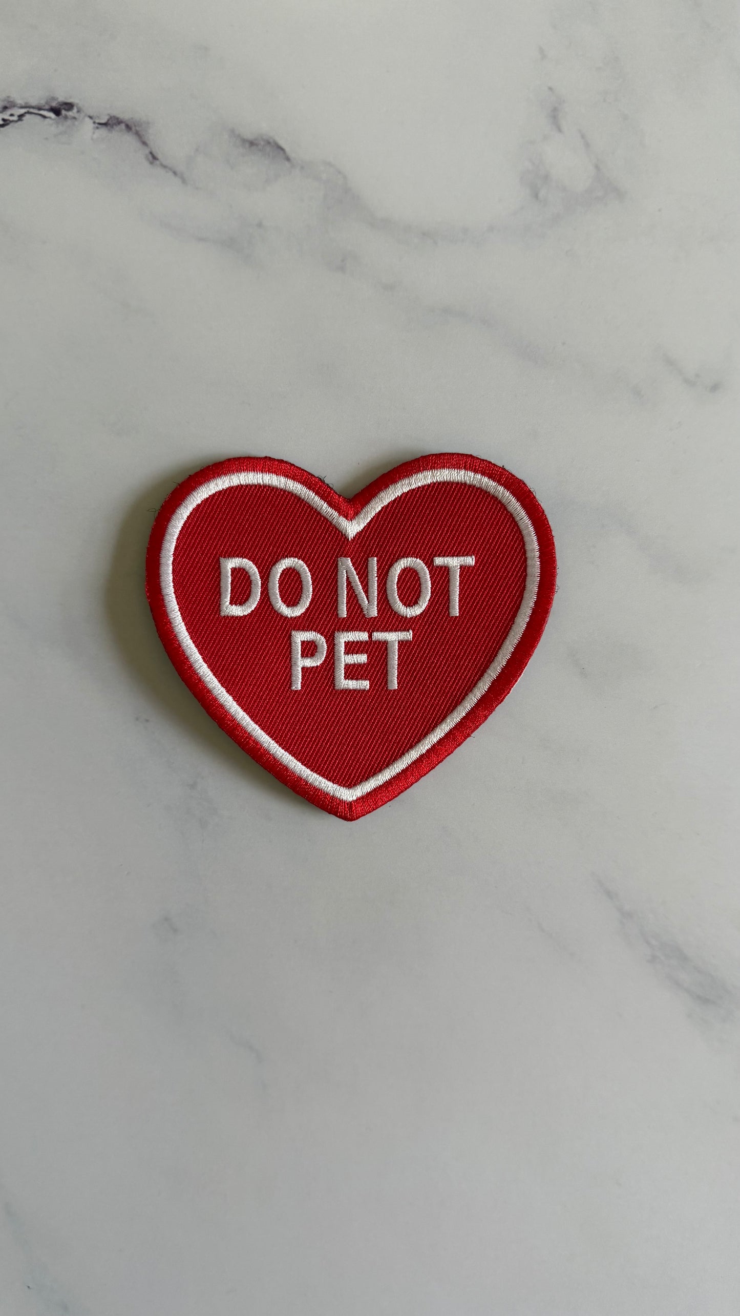 Pawchi Heart Velcro Patch – Do Not Pet / Social Distance Please