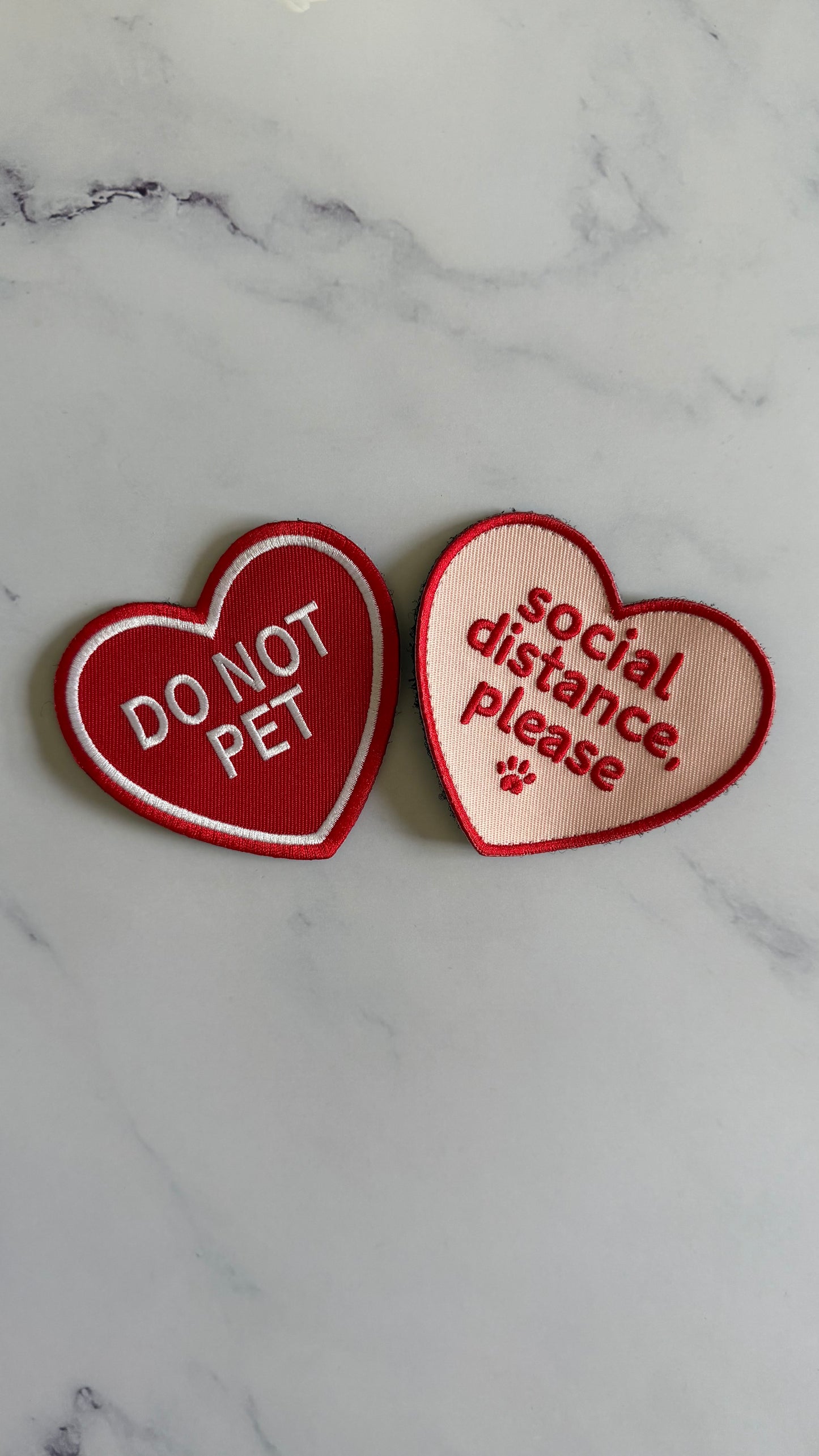 Pawchi Heart Velcro Patch – Do Not Pet / Social Distance Please