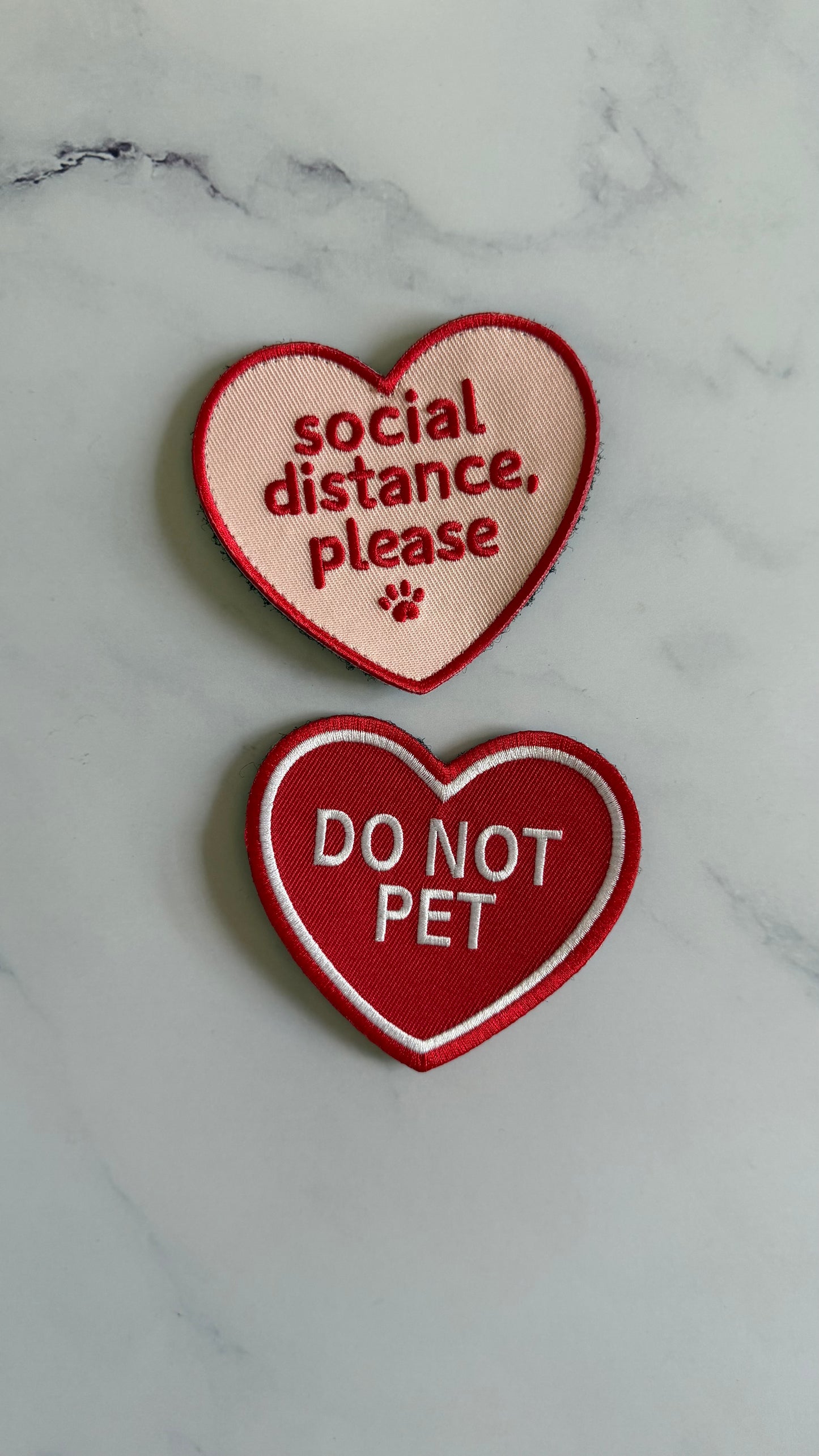 Pawchi Heart Velcro Patch – Do Not Pet / Social Distance Please