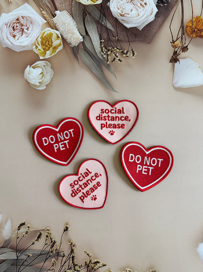 Pawchi Heart Velcro Patch – Do Not Pet / Social Distance Please